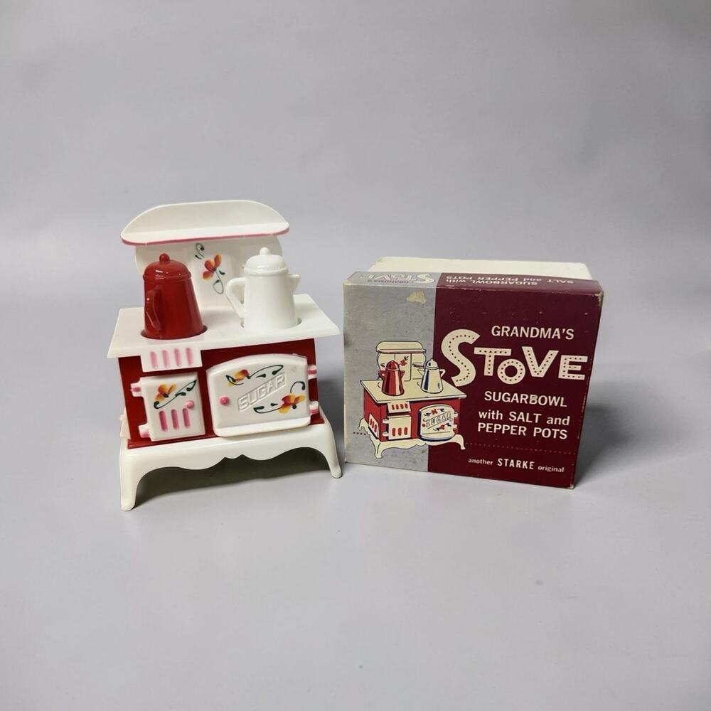Vintage Grandma’s Stove Sugar Bowl Set , Starke Original Retro
